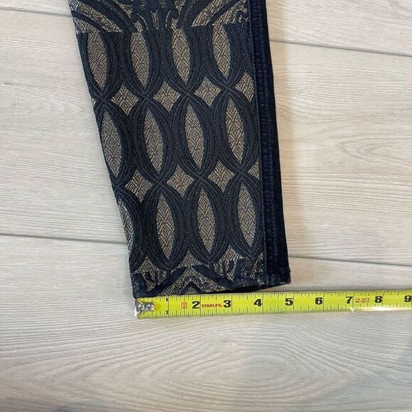 7 For All Mankind‎ 29 Black and Gold Brocade Skinny Leg Jeans Festive Boho Artsy - Picture 10 of 11